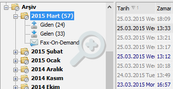 Arşivleme ekranı