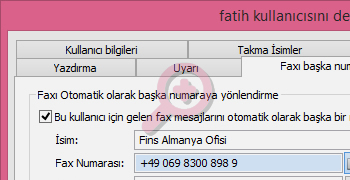 Başka numaraya yönlendirme ekranı