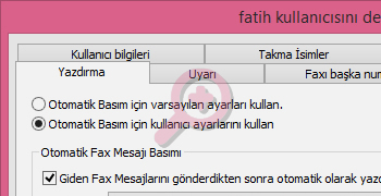 Faksların otomatik yazdırılma ekranı